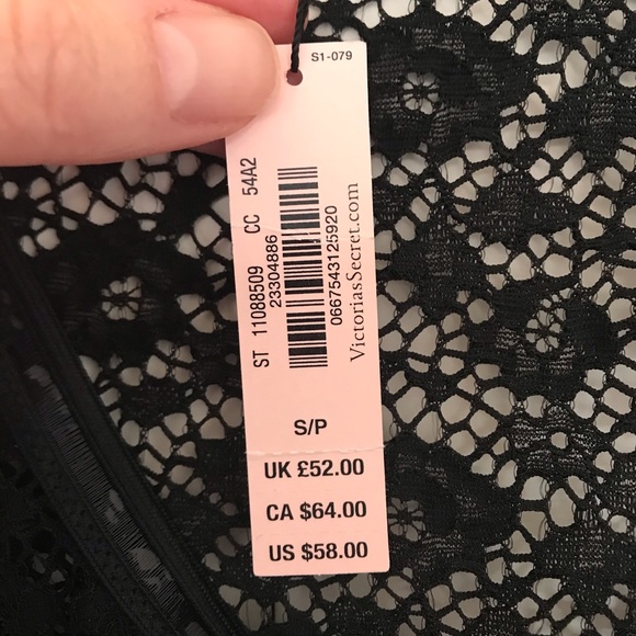 VICTORIA’S SECRET Black Floral Lace Bodysuit Small - Picture 8 of 11